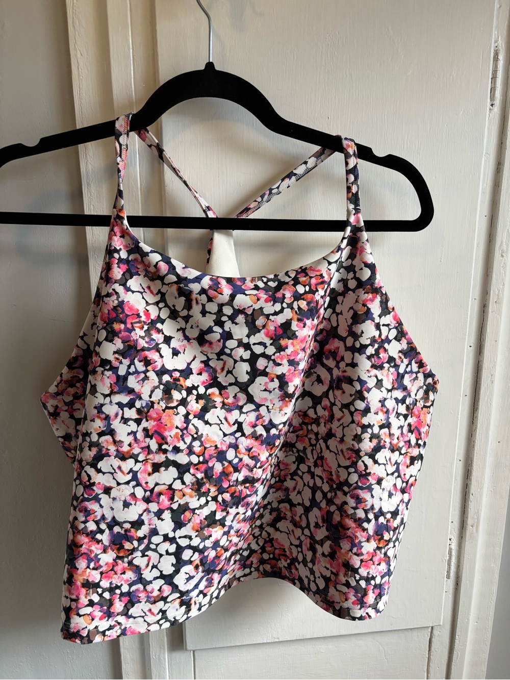 Old Navy Floral Print Spaghetti Strap Tank - White, Pink & Navy
